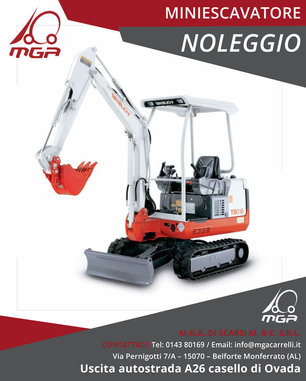 noleggio miniescavatore